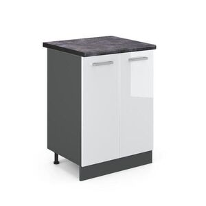Vicco SPODNÍ SKŘÍŇKA KUCHYŇSKÉ LINKY R-Line Bílá vysoký lesk 60 cm , PD Antracit obraz