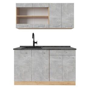 Vicco JEDNOTKOVÁ KUCHYNĚ R-Line Beton/zlatý dub 140 cm , PD Antracit obraz