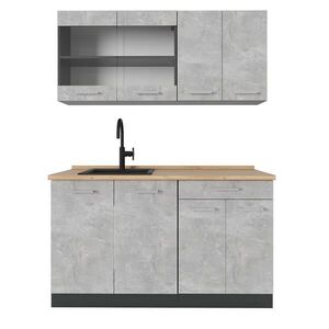 Vicco JEDNOTKOVÁ KUCHYNĚ R-Line Beton 140 cm , PD Dub obraz