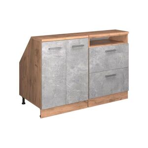 Vicco KUCHYŇSKÁ SKŘÍŇKA POD ŠIKMOU STŘECHU R-Line Beton 120 cm Sada 2 korpusů skříně hloubka 60 cm obraz