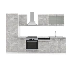 Vicco KUCHYŇSKÝ KOUT R-Line Beton 300 cm s pracovní deskou obraz