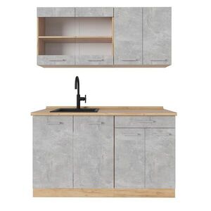 Vicco JEDNOTKOVÁ KUCHYNĚ R-Line Beton/zlatý dub 140 cm , PD Dub obraz