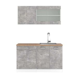 Vicco JEDNOTKOVÁ KUCHYNĚ R-Line Beton 140 cm , PD Dub obraz