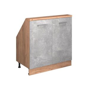 Vicco KUCHYŇSKÁ SKŘÍŇKA POD ŠIKMOU STŘECHU R-Line Beton 80 cm se 2 dvířky obraz