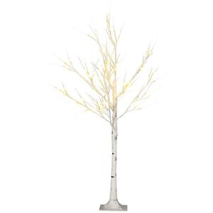 HOMCOM 120 cm umělá bříza s LED osvětlením na Vánoce a Velikonoce, teplá bílá obraz