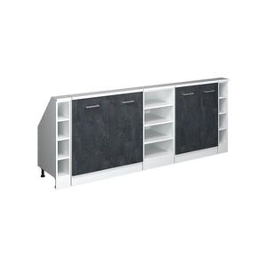 Vicco KUCHYŇSKÁ SKŘÍŇKA POD ŠIKMOU STŘECHU R-Line Černý beton 210 cm Sada 5 kusů obraz