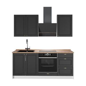 Vicco JEDNOTKOVÁ KUCHYNĚ Fame-Line, Anthrazit-Gold Landhaus/Bílá, 190 cm, PD Dub obraz