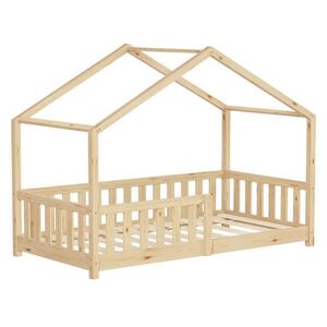 ML-DESIGN DOMÁCÍ POSTEL 80x160 cm přírodní z borového dřeva s ochranou proti vypadnutí obraz
