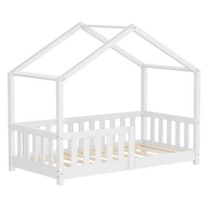 ML-DESIGN POSTEL VE TVARU DOMU 70 x 140 cm, bílá, z borového dřeva s ochranou proti vypadnutí obraz