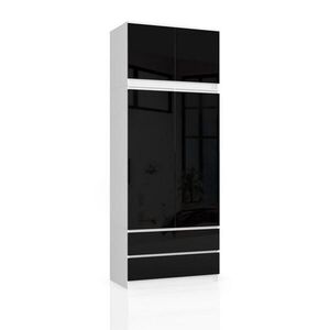RAUMHIRSCH FURNITURE ŠATNÍK bílý, černý lesklý 234/90/51 obraz