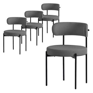 ML-DESIGN JÍDELNÍ ŽIDLE 4KS SADA Šedá Teddy látka obraz