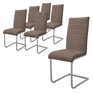 ML-DESIGN SADA 6 křesel Swing hnědá umělá kůže obraz