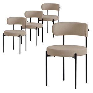 ML-DESIGN JÍDELNÍ ŽIDLE, SADA 4 KS, hnědá, teddy látka obraz
