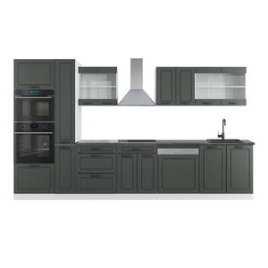 Vicco KUCHYŇSKÁ LINKA R-Line Antracitový venkovský dům/bílá 350 cm s vysokou skříní, PD Antracit obraz