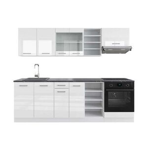 Vicco KUCHYŇSKÝ KOUT R-Line Bílá vysoký lesk/bílá 240 cm , PD Antracit obraz