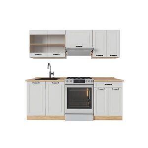 Vicco KUCHYŇSKÝ KOUT R-Line Bílý venkovský dům/zlatý dub 200 cm , PD Dub obraz