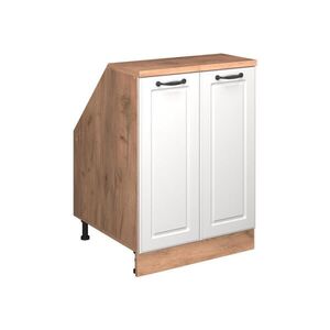 Vicco KUCHYŇSKÁ SKŘÍŇKA POD ŠIKMOU STŘECHU R-Line Bílý venkovský dům 60 cm se 2 dveřmi, korpus skříně hloubka 60 cm obraz