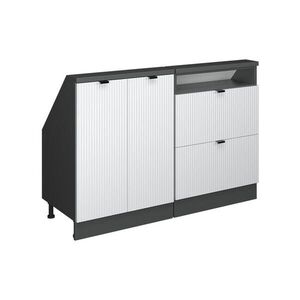 Vicco KUCHYŇSKÁ SKŘÍŇKA POD ŠIKMOU STŘECHU R-Line Bílé zvlnění 120 cm Sada 2 kusů obraz