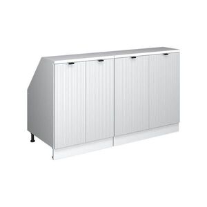 Vicco SADA SKŘÍNÍ PRO ŠIKMOU STŘECHU Rion Bílé zvlnění 140 cm Sada 2 korpusů skříně hloubka 60 cm obraz