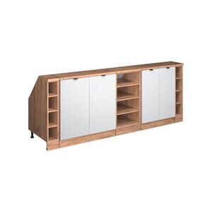 Vicco ŠATNÍ SESTAVA PRO ŠIKMÉ STŘECHY Rion Bílé zvlnění 210 cm Sada 5 korpusů skříně hloubka 60 cm obraz