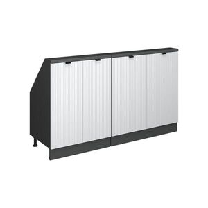 Vicco KUCHYŇSKÁ SKŘÍŇKA POD ŠIKMOU STŘECHU R-Line Bílé zvlnění 140 cm Sada 2 kusů obraz