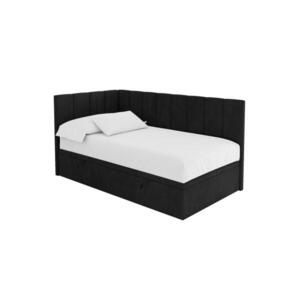 ALTDECOR JEDNOLŮŽKOVÁ POSTEL pro mládež s úložným prostorem vpravo, s matrací - LOVY 80x200 černá obraz