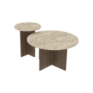 Calicosy SADA 2 kulatých konferenčních stolků Ø70 cm a Ø40 cm TILIA obraz