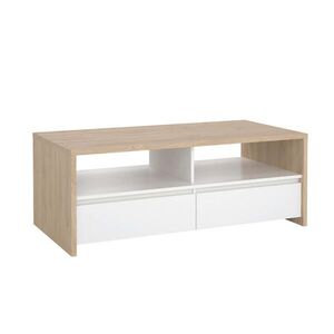 Boxxx KONFERENČNÍ STOLEK, vysoce lesklá bílá, ořechovec, kompozitní dřevo, 120/60/46 cm obraz