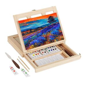 Relaxdays STOJAN Přírodní 19dílný-set dřevo 34x30 cm obraz