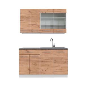 Vicco JEDNOTKOVÁ KUCHYNĚ Fame-Line Zlatá síla dub/bílá 140 cm , PD Antracit obraz