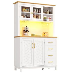 Redom BUFFET 105, 5/40/180 cm s LED osvětlením, úložným prostorem a anti-tip systémem, Bílá obraz