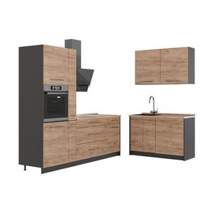 Vicco KUCHYNĚ Fame-Line, Zlatý mocný dub/Antracit, 220 x 120 cm, PD Dub obraz