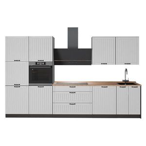Vicco KUCHYŇSKÝ KOUT Fame-Line, Bílý venkovský dům/Antracit, 340 cm, PD Dub obraz