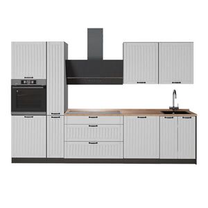 Vicco KUCHYŇSKÝ KOUT Fame-Line, Bílý venkovský dům/Antracit, 310 cm, PD Dub obraz
