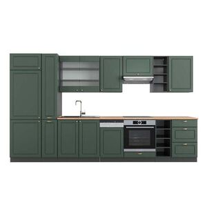 Vicco KUCHYŇSKÝ KOUT Fame-Line Zeleno-zlatá Country House/Anthracite 355 cm , PD Dub obraz