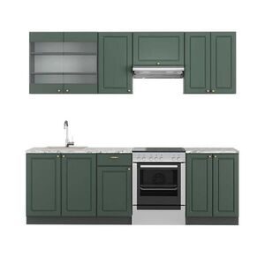 Vicco KUCHYŇSKÝ KOUT Fame-Line Zeleno-zlatá Country House/Anthracite 240 cm , PD Mramor obraz