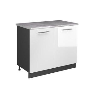 Vicco SKŘÍŇKA POD DŘEZ Fame-Line, Bílá vysoký lesk/Antracit, 100 cm, PD Mramor obraz