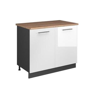 Vicco SKŘÍŇKA POD DŘEZ Fame-Line, Bílá vysoký lesk/Antracit, 100 cm, PD Dub obraz