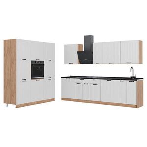 Vicco KUCHYŇSKÝ KOUT Fame-Line, Bílý venkovský dům/Zlatý mocný dub, 460 cm, PD Antracit obraz
