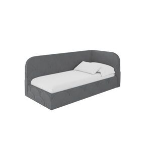 ALTDECOR JEDNOLŮŽKOVÁ POSTEL pro mládež s úložným prostorem a matrací H3/H4, vlevo - ELRY 90x200 tmavě šedá obraz