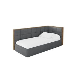 ALTDECOR JEDNOLŮŽKOVÁ POSTEL pro mládež s úložným prostorem a matrací H3/H4, vlevo - SOVY 80x200 tmavě šedá obraz