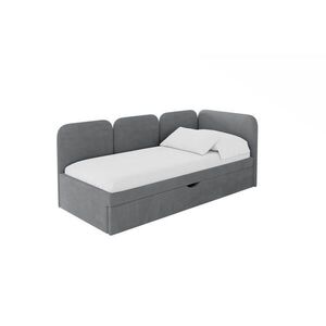 ALTDECOR JEDNOLŮŽKOVÁ POSTEL pro mládež s úložným prostorem a matrací H3/H4, vlevo - ALVY 80x200 tmavě šedá obraz