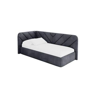 ALTDECOR JEDNOLŮŽKOVÁ POSTEL pro mládež s úložným prostorem, vpravo - FIKY 90x200 tmavě šedá obraz
