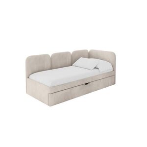 ALTDECOR JEDNOLŮŽKOVÁ POSTEL pro mládež s úložným prostorem, vlevo - ALVY 90x200 béžová obraz