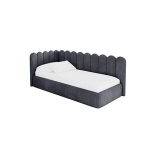 ALTDECOR JEDNOLŮŽKOVÁ POSTEL pro mládež s úložným prostorem a matrací H3/H4, vpravo - ARTY 90x200 tmavě šedá obraz