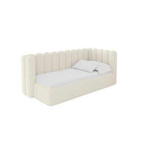 ALTDECOR JEDNOLŮŽKOVÁ POSTEL pro mládež s úložným prostorem a matrací H3/H4, vlevo - HUGY 90x200 béžová obraz