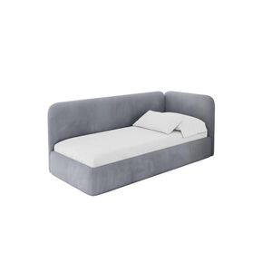 ALTDECOR JEDNOLŮŽKOVÁ POSTEL pro mládež s úložným prostorem a matrací H3/H4, vlevo - ELSY 100x200 šedá obraz