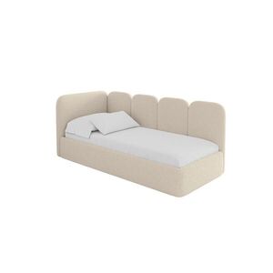ALTDECOR JEDNOLŮŽKOVÁ POSTEL pro mládež s úložným prostorem a matrací H3/H4, vpravo - VELY 80x200 tmavě béžová obraz