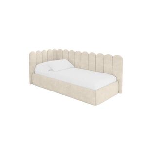 ALTDECOR JEDNOLŮŽKOVÁ POSTEL pro mládež s úložným prostorem, vpravo - ARTY 90x200 béžová obraz