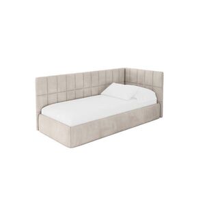 ALTDECOR JEDNOLŮŽKOVÁ POSTEL pro mládež s úložným prostorem a matrací H3/H4, vlevo - TULY 90x200 béžová obraz